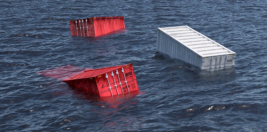 shipping containers lost at sea after storm